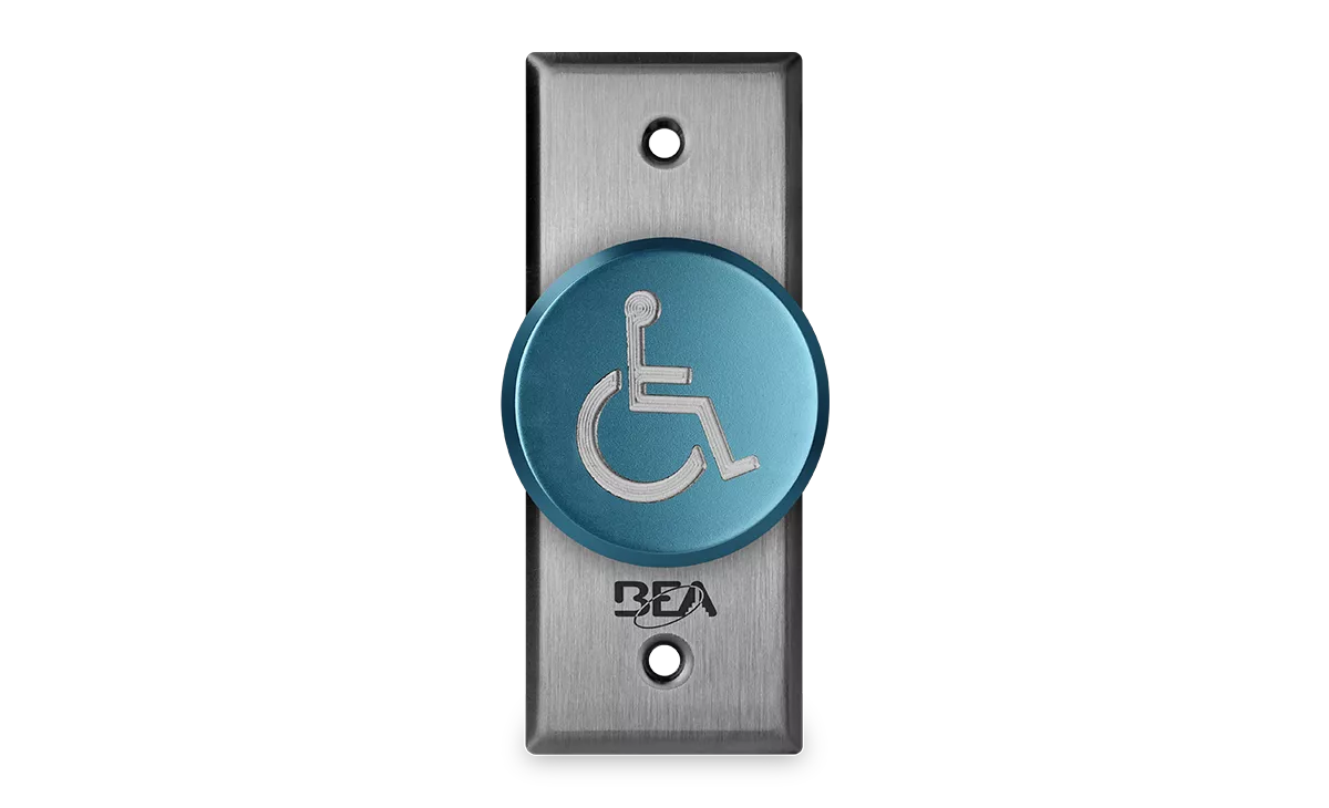 10ACPBDA5 - Pneumatic Push Button - Blue, 2 in button, Jamb Size Faceplate