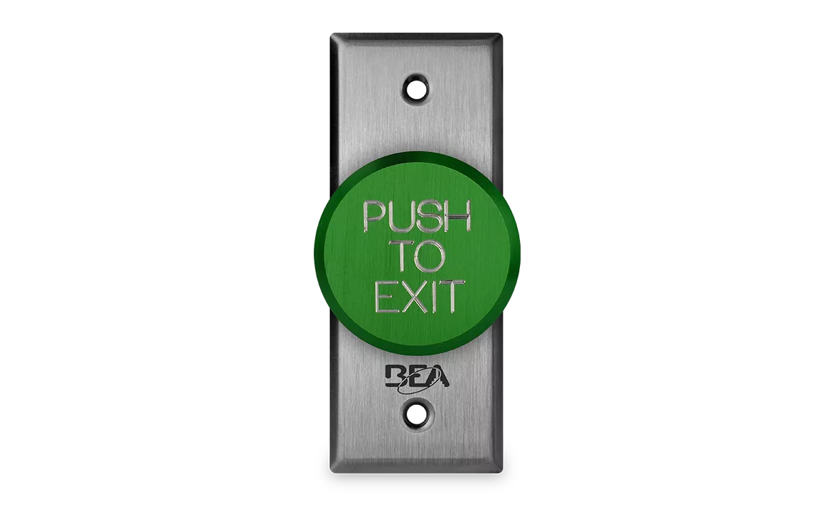 10ACPBDA9 - Pneumatic Push Button - Green, 2 in Button, Jamb Size Faceplate