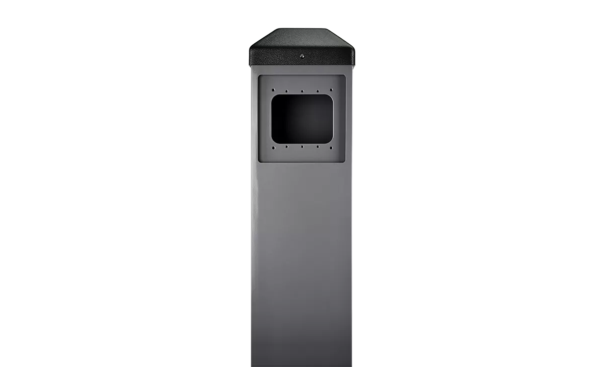 10BOLLARDSLV - Mounting Post for Push Plate, Silver, S/S Push Plate, 4.5 Round or 4.75" Square
