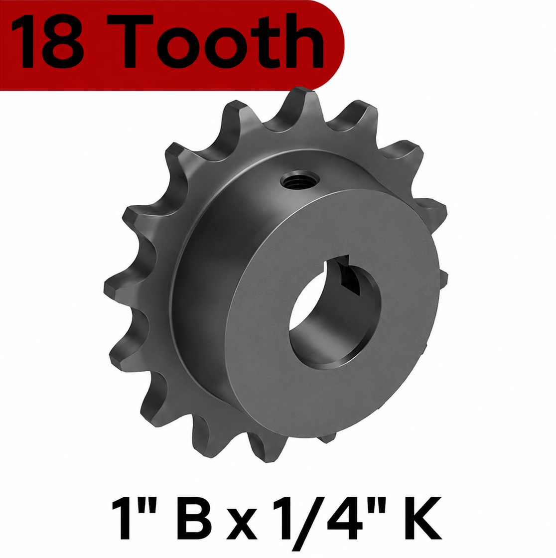 Included Sprocket, Sectional Door, 50B18, 1" Bore x 1/4" Key, w/ SS