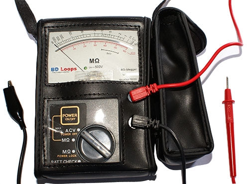 BD-MEGGER Megohmmeter with simple instructions for testing