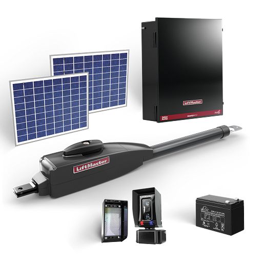 LA412XL20W Residential Solar Swing Gate Opener 24VDC Solar Package w/ Extra Large MetalControl Box