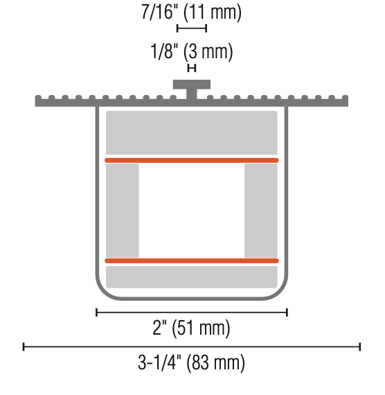 MC22-NM-YE/BK 2-Wire Non-Monitored Sensing Edge for Rolling Steel Door Applications (Yellow/Black Stripe)