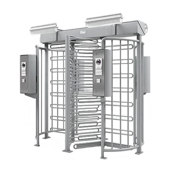 MPT152C-C340 - Full-height Turnstile Dual Lane Motorized; Frame and top cover fully powder coated in RAL 7042; Center Column in SS 316