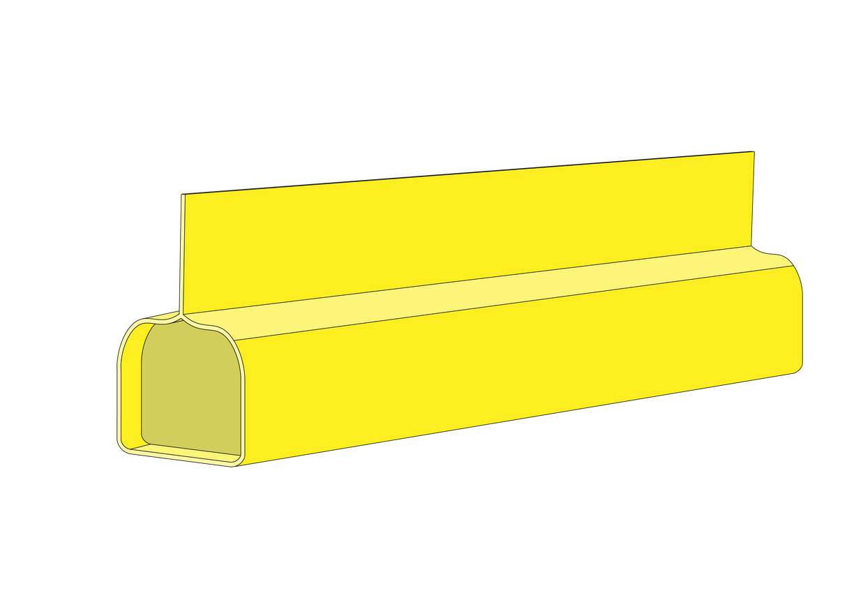 MT22-NM-YEXR5 2-Wire Non-Monitored Sensing Edge for Rolling Steel and Rolling Shutter Door Applications, 2”W x 2”H (Yellow XR5)