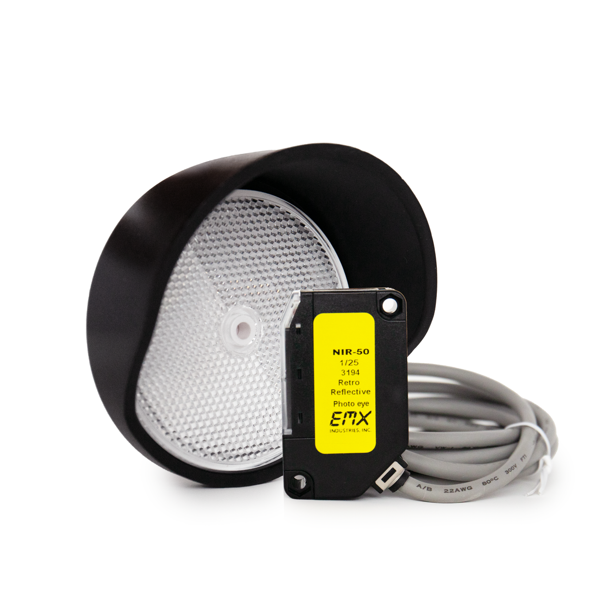 EMX-5250-K - NIR-50 Kit W/Sensor & Reflector Hood Retroreflective Photoeye Kit