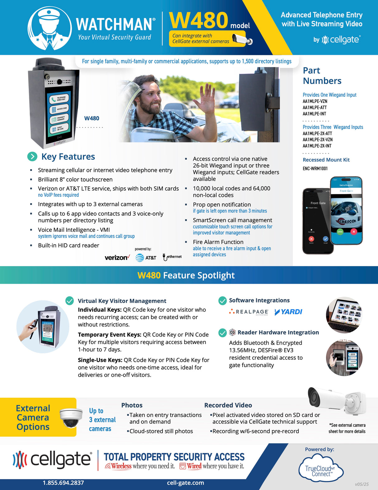 AA1MLPE-ATT Watchman W480 Cellular LTE AT&T