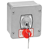 1KXS-KA - Ext. Open/Close Surface Keyswitch with Stop Button with Mortise Cylinder (Keyed Alike)