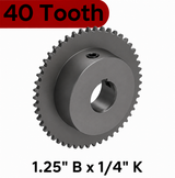 71-1550B40QGH Sprocket Kit, 1.25" Bore x 1/4" Keyway (50B40)