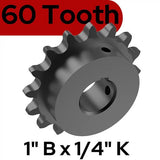 71-1550B60LGH Sprocket Kit, 60 Tooth, 1" Bore, 1/4" Keyway (50B60X1)