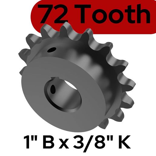 71-1550B72LKH Sprocket Kit, 72 Tooth, 1" Bore, 3/8" Keyway