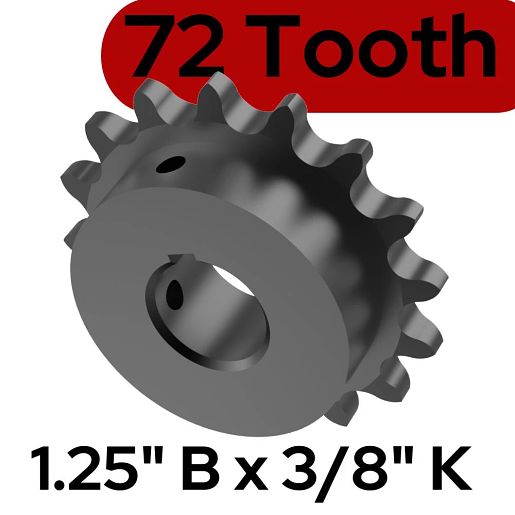 71-1550B72QKH Sprocket Kit, 72 Tooth, 1.25" Bore, 3/8" Keyway