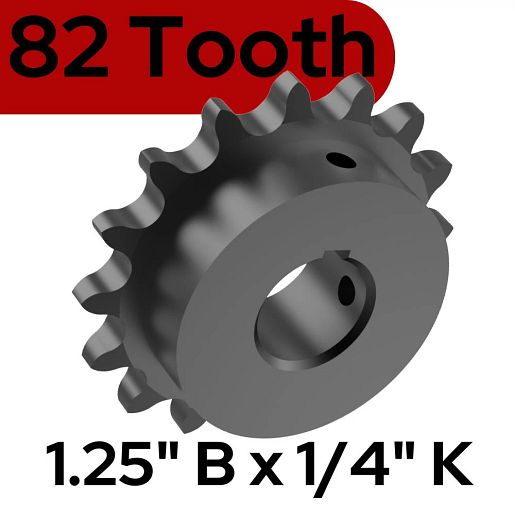 71-1550B82QGH Sprocket Kit, 82 Tooth, 1.25" Bore, 1/4" Keyway (50B82X1.25)
