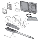 LA412XL20W Residential Solar Swing Gate Opener 24VDC Solar Package w/ Extra Large MetalControl Box