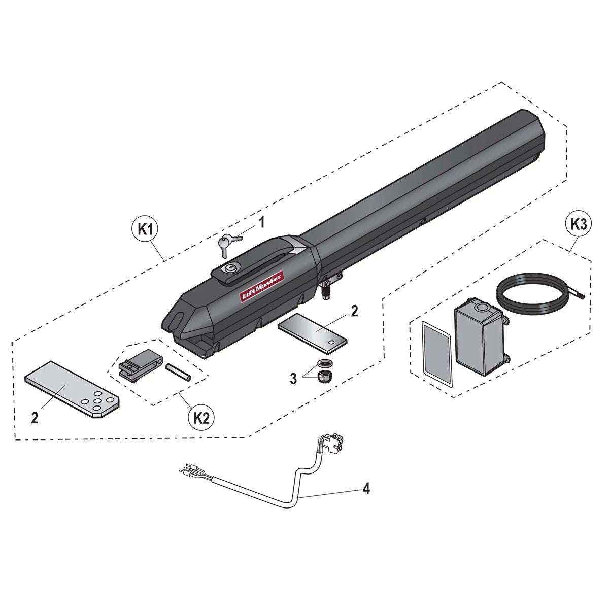 LA500DC Residential & Commercial Swing Gate Opener Primary Arm