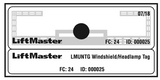 LMUNTG Dual Purpose RFID Tag Headlamp or Windshield Placement