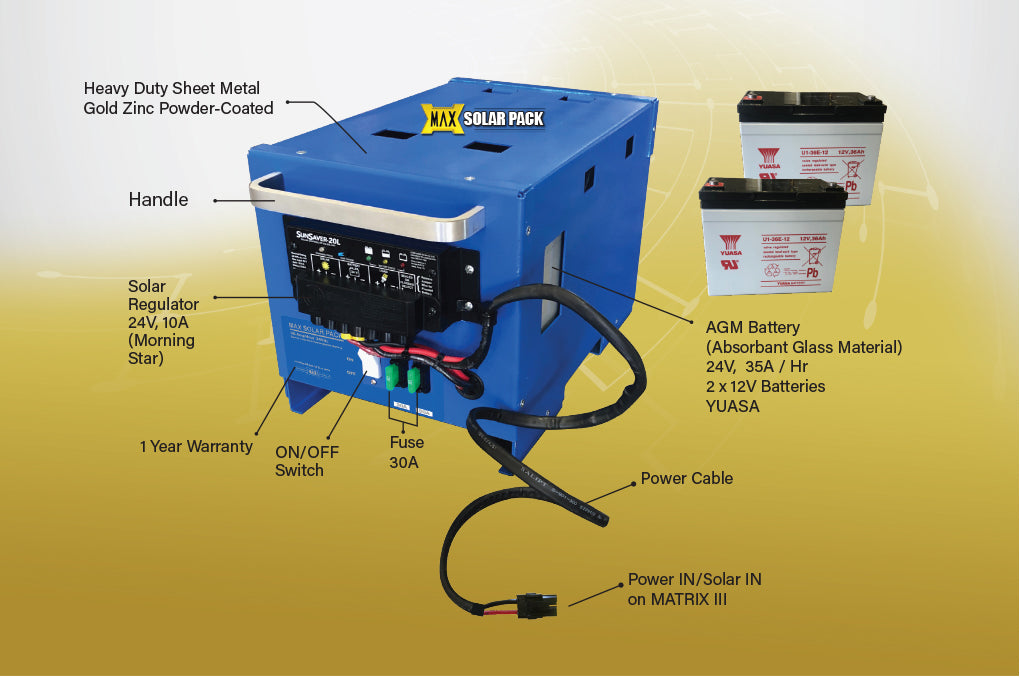 MAX SOLAR PACK Solar Pack for Any Remote Application Requiring 24V