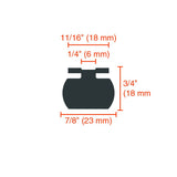 MC110-MON Monitored Sensing Edge w/ Guide Caps for Countertop Door and Grille Applications (Black)