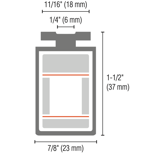 ME111-NM Non-Monitored Tall Sensing Edge for Countertop Door and Grille Applications (Black)