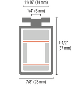 ME111-NM Non-Monitored Tall Sensing Edge for Countertop Door and Grille Applications (Black)