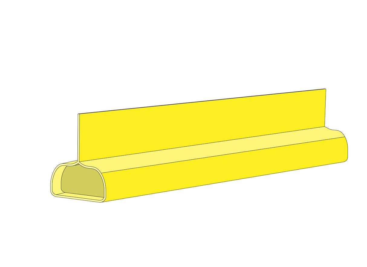 MT21-MON-YEXR5 Monitored Sensing Edge for Rolling Steel and Rolling Shutter Door Applications, 2”W x 1”H (Yellow XR5)