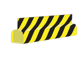 MT22-NM-YE/BK 2-Wire Non-Monitored Sensing Edge for Rolling Steel and Rolling Shutter Door Applications, 2”W x 2”H  (Yellow/Black Stripe)