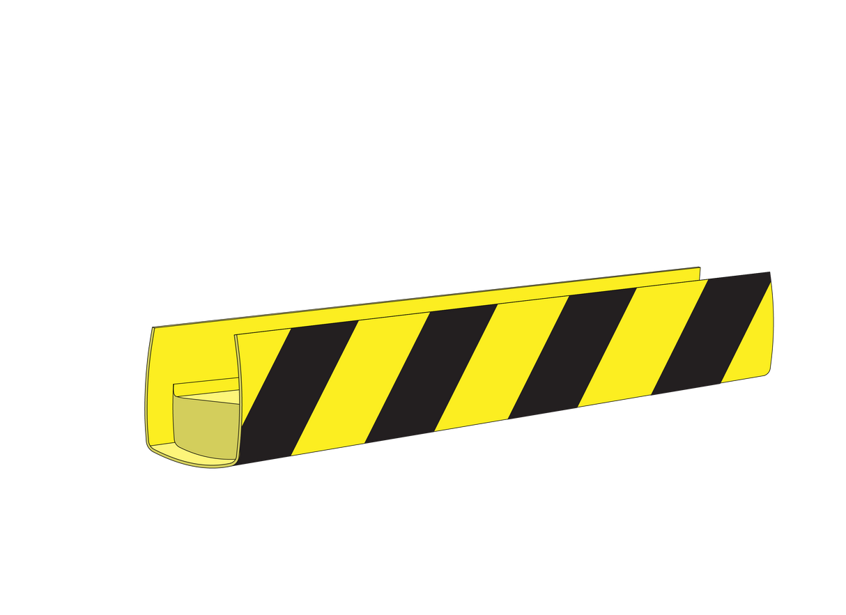 MU21-AW-YE/BK Air-Wave Non-Monitored Sensing Edge for Sectional and Bi-Fold Doors (Yellow/Black Stripe)