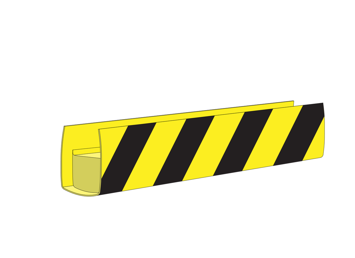 MU22-AW-YE/BK Air-Wave Non-Monitored Sensing Edge for Sectional and Bi-Fold Doors (Yellow/Black Stripe)