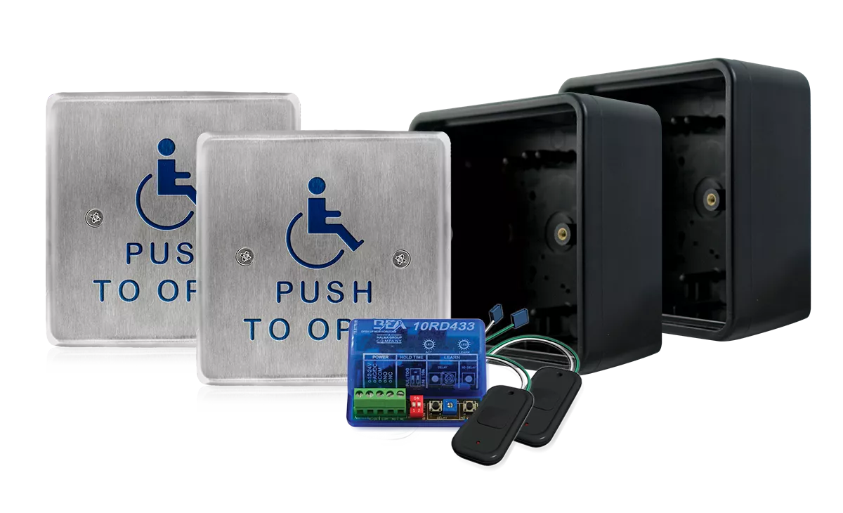 PUSH PLATE 45S-433 - Push Plate Package PBS451 + 433 mhz trx/rx + box